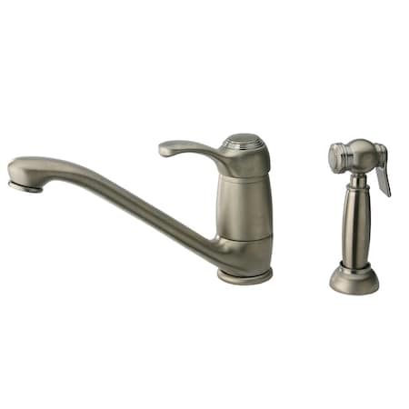 Whitehaus Metrohaus Sgl Lever Faucet W/ Matching Side Spray, Brushed Nickel-Pvd WH23574-BN